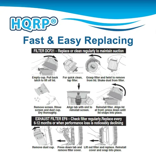 Miniatura 5 de HQRP Filtro HEPA y filtro de escape compatible con Eureka AirSpeed PRO All Floor Rewind Pet AS1061A, AS1060 serie de aspiradoras verticales