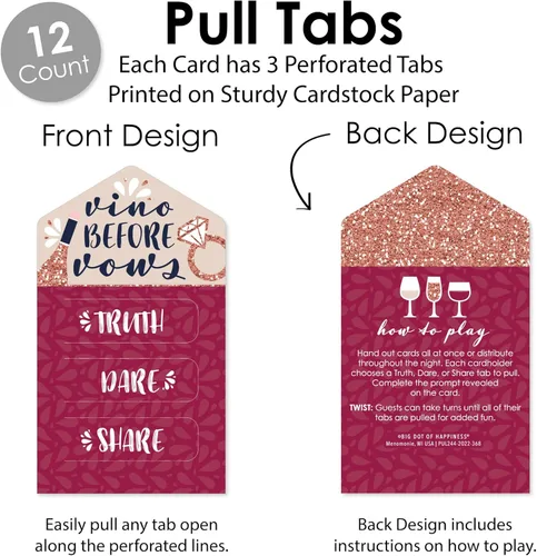 Miniatura 3 de Big Dot of Happiness On Cloud 9 - Juego de 12 tarjetas de encurtidos para despedida de soltera o despedida de soltera – Truth, Dare, Share Pull Tabs