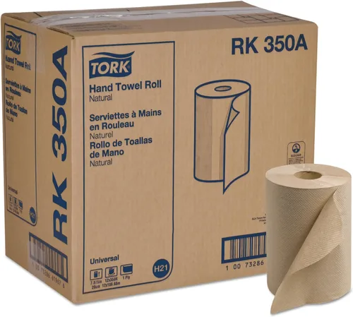 Miniatura 17 de Tork Rollo de Toallas de Papel Natural – Rollo Universal para Manos, Toallas de Papel Natural con Tejidos Marrones hechas de 100% Fibra Reciclada, 6