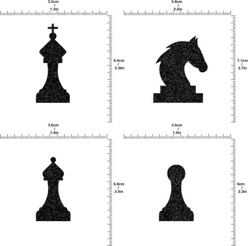 Miniatura 3 de 24 piezas de decoración internacional de ajedrez blanco y negro, juego intelectual y decoración de pastel de cumpleaños (ajedrez)