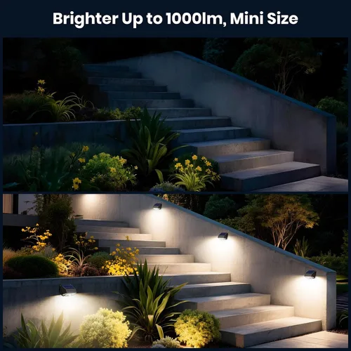 Miniatura 7 de Luz solar para valla de exterior, 4000K 3000K, luces de pared solares con sensor de movimiento, 1000 lm, luces solares pequeñas para valla