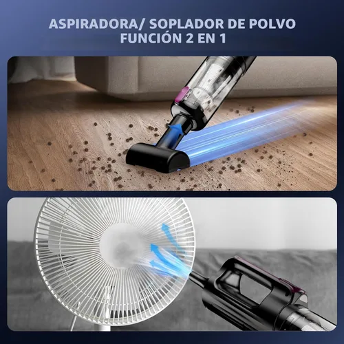 Miniatura 6 de MONOZEL Aspiradora de mano inalámbrica, 18000Pa 2 en 1 aspiradora de coche y plumero de aire, motor sin escobillas de 130 W con batería de 7800 mAh