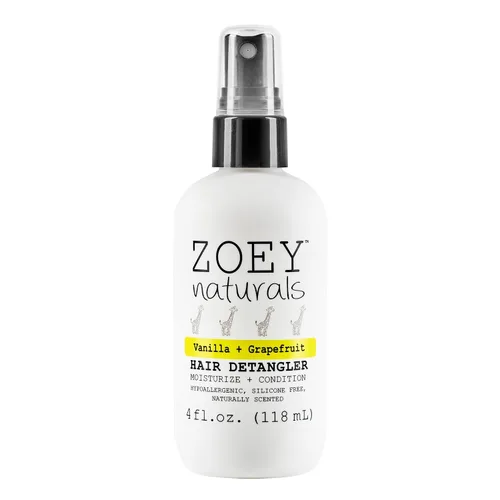 Zoey Naturals - Spray desenredante de cabello de vainilla y pomelo para niños, hidrata el cuero cabelludo y combate los enredos y el cabello seco,
