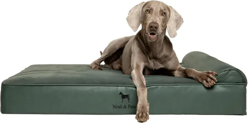 Miniatura 17 de NOAH & PAW Cama para perro, 28x23x7.5 pulgadas, camas ortopédicas para perros de tamaño mediano, espuma viscoelástica tipo cáscara de huevo Cuero