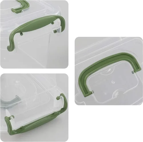 Miniatura 3 de Paquete de 6 cajas de almacenamiento con pestillo, contenedores transparentes de plástico con tapas
