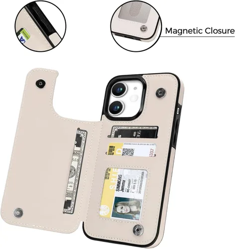 Miniatura 4 de uCOLOR Funda de piel con tapa para iPhone 11, para mujeres y niñas, con tarjetero y función atril, diseño de mármol, compatible con iPhone 11 de 6.1