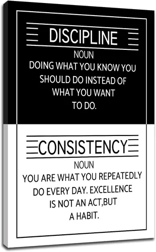 Miniatura 34 de Motivational Wall Art 1% Better Every Day Quote Framed Canvas Poster Inspirational Wall Decor for Office Gym Study Room Small Size Growth Mindset