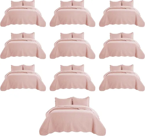 Miniatura 28 de MOONLIGHT20015 Paquete de 8 Colchas Tamaño King para Cama (106" x 96") - Venta al Por Mayor para Hoteles, Dormitorios de Huéspedes y Airbnbs - Gris