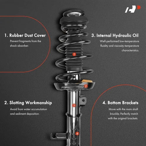 Miniatura 3 de A-Premium Conjunto completo de puntal y muelle helicoidal delantero compatible con Hyundai Elantra 2011-2016, sedán, juego de 2 piezas