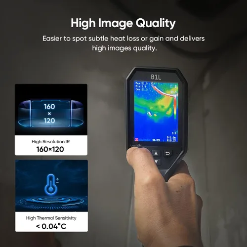 Miniatura 6 de HIKMICRO B1L 160 x 120 IR Resolución Cámara de imágenes térmicas con WiFi, frecuencia de actualización de 25 Hz, pantalla LCD de 3.2 pulgadas