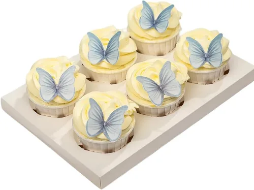 Miniatura 8 de Mariposas comestibles para decoración de pasteles, decoración comestible de arco iris para pasteles y cupcakes, mariposas de papel de oblea