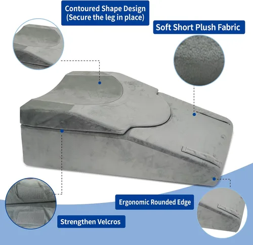 Miniatura 5 de Almohada extensora de elevación de rodilla para recuperación después de la cirugía, almohada de espuma viscoelástica para piernas para cirugía