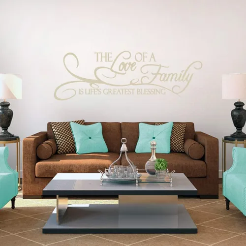 Miniatura 12 de Vinilo decorativo de pared The Love of A Family, pared de habitación familiar, sala de estar, cita de pared de la familia es la mayor bendición