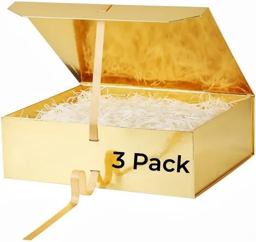 Miniatura 9 de GoooodGift Caja de regalo grande azul, 1 paquete de 13.5 x 11 x 5.3 pulgadas, caja de regalo de lujo para regalos con tapa de cierre magnético