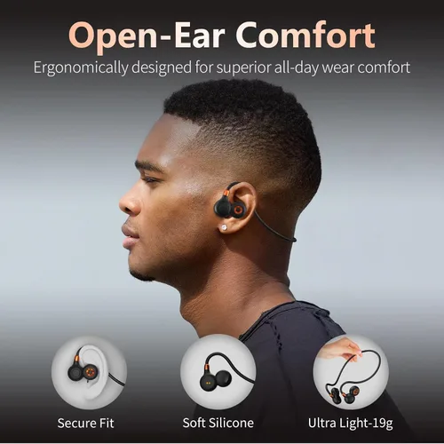 Miniatura 2 de Ortizan Auriculares de oreja abierta, Bluetooth 5.3 inalámbricos de conducción de aire, auriculares deportivos, sonido premium, IPX6 impermeable