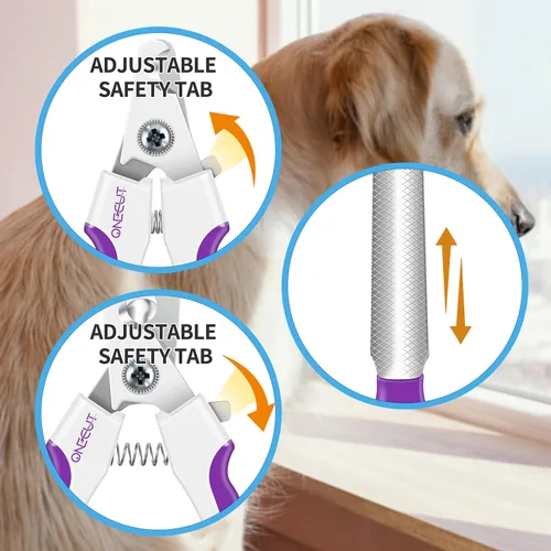 Miniatura 6 de Cortaúñas para perros de 6 pulgadas para razas pequeñas, medianas y grandes, apto para gatos, conejos y conejillos de indias con protector de Púrpura