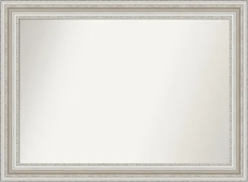 Miniatura 130 de Amanti Art Espejo de baño plateado para sobre el fregadero, 26 x 26 pulgadas, espejo cuadrado de plata antigua, marco de madera tradicional mediano