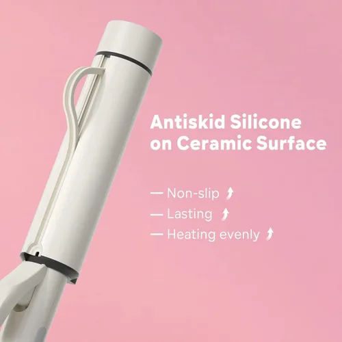 Miniatura 5 de Varita rizadora extra grande de 1.5 pulgadas para cabello largo, barril de turmalina de cerámica con 40000000 iones negativos, 2 clips y guante