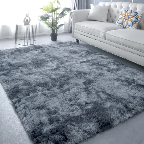 Miniatura 27 de Alfombras para dormitorio de niñas sala de estar: alfombra de área peluda de 5 x 7 para sala de juegos de niños, alfombra peluda de felpa pastel