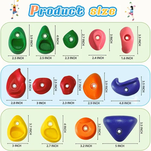 Miniatura 7 de 20 piezas de pared de escalada en roca para niños, agarres de pared de escalada en roca, kits de agarres de pared de escalada para adultos que