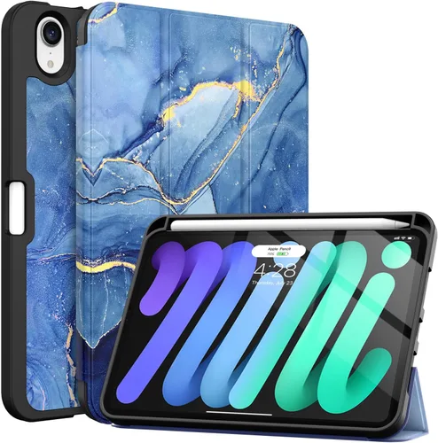 Miniatura 18 de Soke Funda para iPad mini 7(A17 Pro) 2024/iPad Mini 6 2021 de 8.3 pulgadas con Soporte para Lápiz-[Carga de Lápiz + Activación/Suspensión