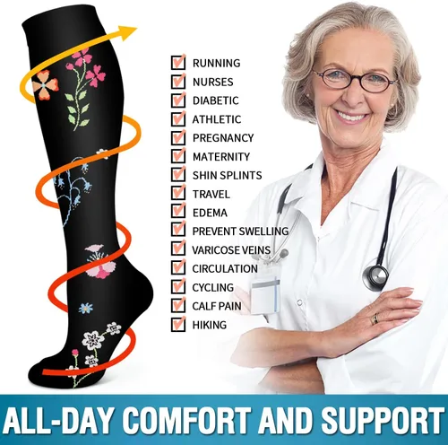 Miniatura 31 de 6 Pack Copper Compression Socks for Women and Men Circulation-Best Support for Medical, Running,Nursing,Athletic