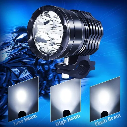 Miniatura 3 de Ourbest Luz de motocicleta, 12 V 24 V alto/bajo/estroboscópico motocicleta auxiliares luces ATV UTV Bicicletas Dirt Bike Led niebla luces