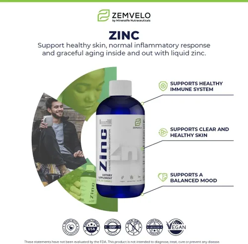 Miniatura 2 de Zinc iónico líquido Suministro para 96 días Fomenta la piel clara Energía sostenida Apoyo inflamatorio natural