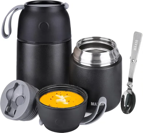 Tarro térmico aislado para alimentos fríos y calientes para niños y adultos, recipientes térmicos de comida caliente para sopa de 17 y 24 onzas para