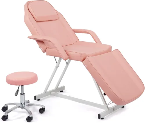 Miniatura 9 de OmySalon Silla de tatuaje para salón de masajes, cama esteticista con taburete hidráulico, mesa de cama facial multiusos de 3 secciones