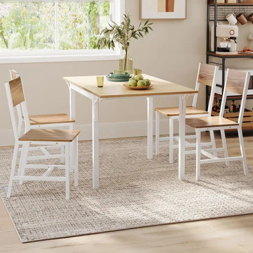 Miniatura 11 de VASAGLE Juego de 6 sillas de comedor, sillas de cocina de madera con estructura de acero, fácil de montar, asiento cómodo, silla moderna