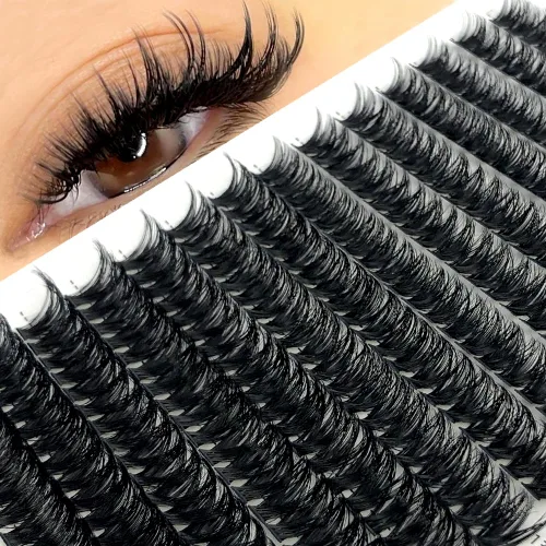 Miniatura 13 de 30D/40D/50D/60D/80D Pestañas de visón 280 Paquetes Extensión de pestañas naturales 3D Rusia Volumen Individual Pestañas en racimo Maquillaje