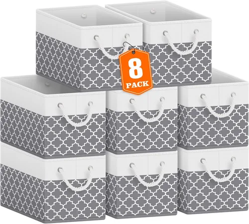 Miniatura 17 de Fab totes Contenedores de almacenamiento [2 unidades], cestas de almacenamiento plegables para organizar juguetes, libros, estantes, armario, caja