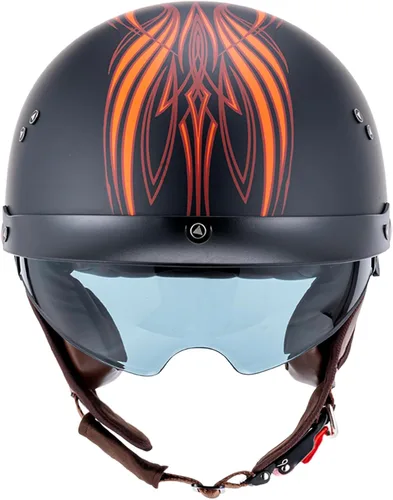 Miniatura 4 de VCOROS - Medio casco para motocicleta F07 de cara abierta, aprobado por DOT VCOROS Medio casco de motocicleta F07 de cara abierta aprobado por DOT