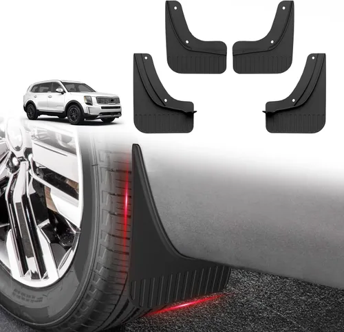 Muslogy Protectores de barro compatibles con Kia Telluride 2020-2025 2026, accesorios protectores de barro delanteros y traseros, 4 unidades sin
