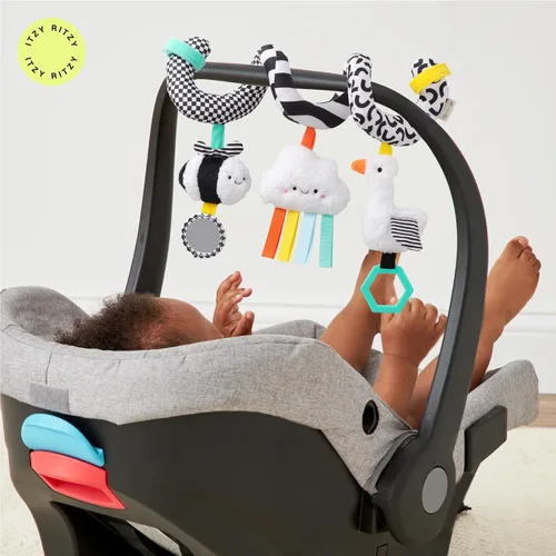 Miniatura 7 de Itzy Ritzy Juguete de actividad en espiral para asiento de automóvil y cochecito – Juguetes para cochecito y asiento de automóvil para edades de 0