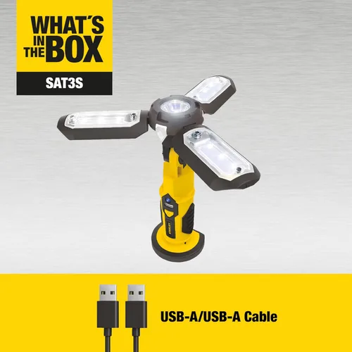 Miniatura 3 de STANLEY SAT3S Satellite luz de trabajo LED de 300 lúmenes recargable con cargador USB