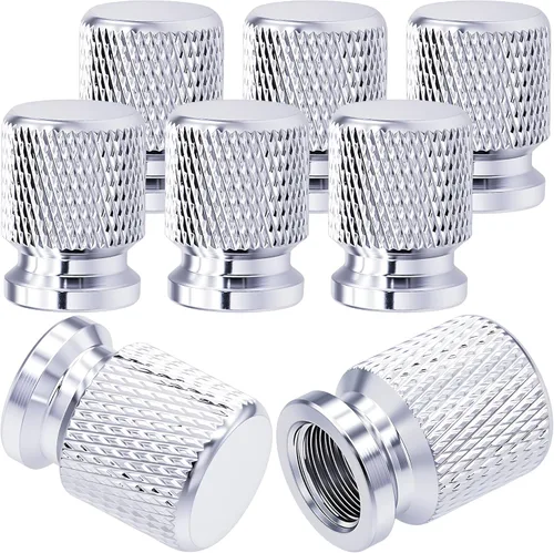 Miniatura 55 de 4 piezas de tapas de válvula de rueda con estilo púas, cubiertas universales de válvula de rueda de aleación de aluminio a prueba de polvo