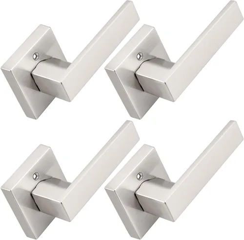 Miniatura 78 de Probrico Paquete de 4 manijas de puerta simuladas en negro mate, manijas interiores que no giran, manijas reversibles resistentes para interiores