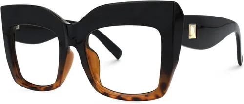 VOOGLAM Elegantes gafas cuadradas de gran tamaño con bloqueo de luz azul para mujeres y hombres, anti fatiga ocular, gafas UV Cassandra