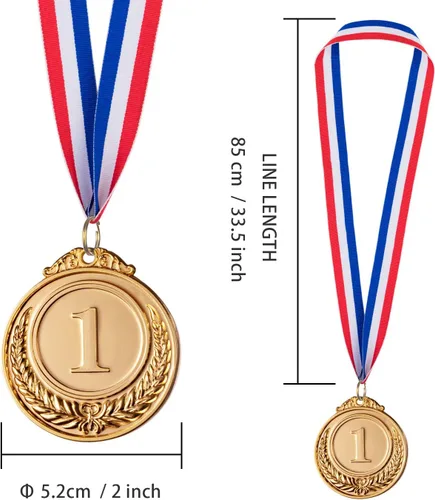 Miniatura 2 de Favide 24 medallas de oro y plata de bronce, medallas ganadoras de premios de oro y plata para competiciones, fiestas, estilo olímpico, 2 pulgadas
