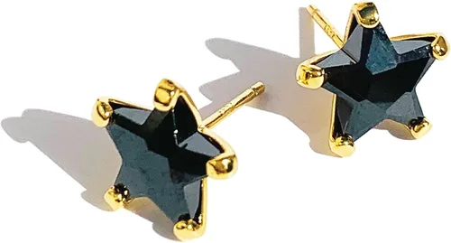 Miniatura 12 de Aretes de estrella de piedras preciosas naturales para mujeres y hombres, lapislázuli, ónix, piedra lunar, labradorita, turmalina negra, hechos a