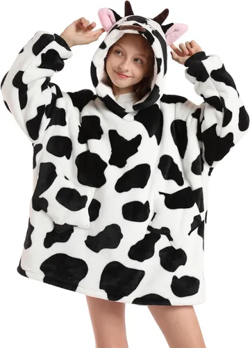 Miniatura 15 de Manta con Capucha Vestible para Niños de 4-12 Años, Manta con Capucha de Animales de Tamaño Grande, Súper Suave, Cómoda, Cálida, Franela de Rainbow