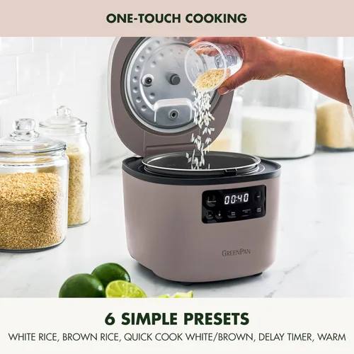 Miniatura 3 de GreenPan Olla arrocera avanzada, 4 tazas sin cocinar/8 tazas cocidas, olla antiadherente extraíble de cerámica sin PFAS, arroz blanco y marrón