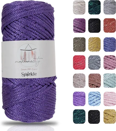 Miniatura 63 de Makromecity, Cordón de macramé de poliéster de 2 mm x 38 m (125 yardas) 2 mm de polipropileno, cordón de macramé para crochet, bolsas de macramé