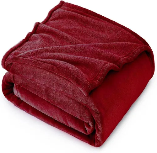 Manta de forro polar para sofá, cama individual, silla, niños, adultos, mascotas, 50 x 60 pulgadas, suave y acogedora manta reversible (rojo Rojo