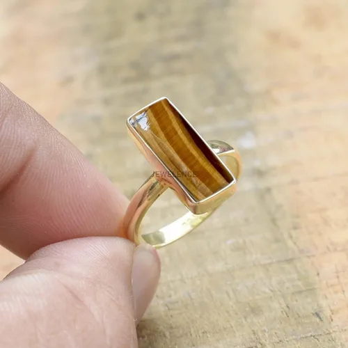 Miniatura 7 de Anillo de plata de ley maciza superpuesta de oro amarillo de 18 quilates para mujer, anillo de compromiso de plata esterlina, juego de bisel