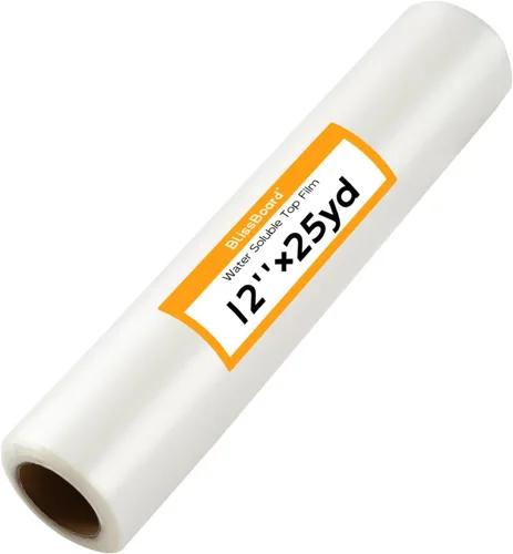 Estabilizador soluble en agua para bordado, estabilizador BlissBoard Wash Away de 12 pulgadas x 25 yardas 35 umm, película transparente de respaldo