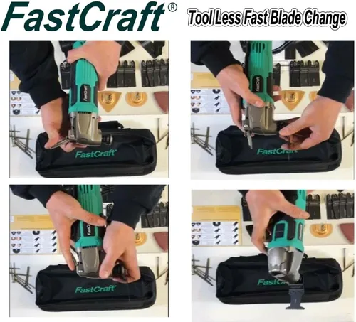 Miniatura 2 de FastCraft - Multiherramienta + 3 hojas de sierra, modelo 86225-1, nueva herramienta oscilante, motor de potencia pico de 5.0 amperios