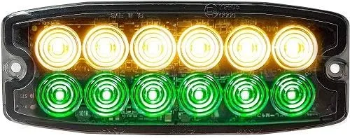 Miniatura 3 de Buyers Products 8890400 - Luz estroboscópica LED ultra fina de doble fila, 5 pulgadas, ámbar, 12 LED, patrones de flash síncronos y alternos, luz
